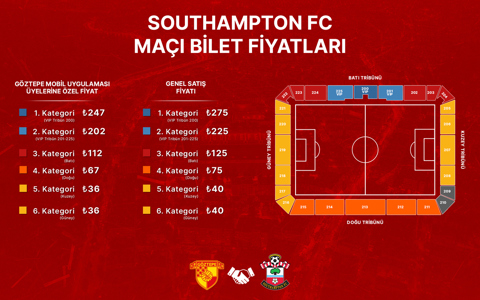 Southampton FC Maçının Biletleri Satışa Çıkıyor
