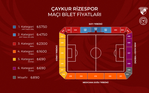 ÇAYKUR RİZESPOR MAÇININ BİLETLERİ SATIŞA ÇIKIYOR